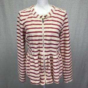 Free People Striped Peplum Jacket